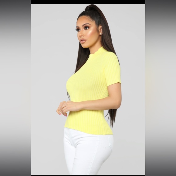 FN Ribbed Top - Yellow - Picture 4 of 12